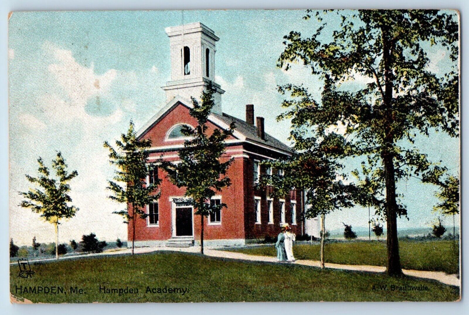 Hampden Maine Postcard Hampden Academy Exterior Building 1910 Raphael Tuck Sons