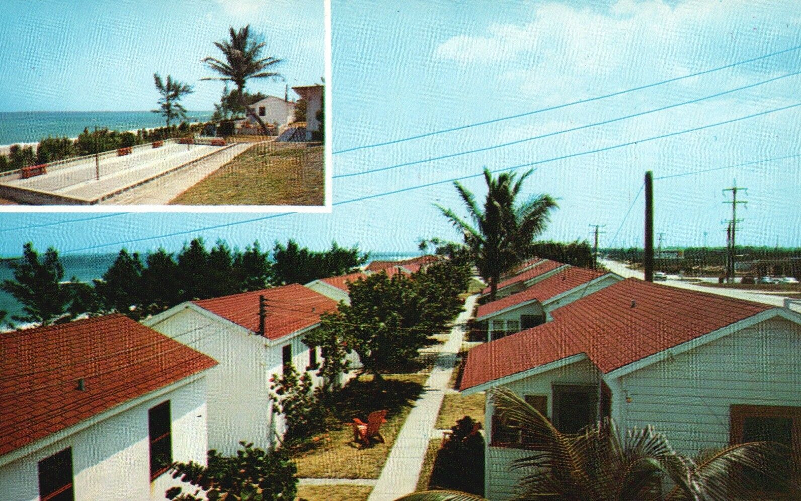 Postcard FL West Palm Beach Florida Surf Cottages Chrome Vintage PC J5807