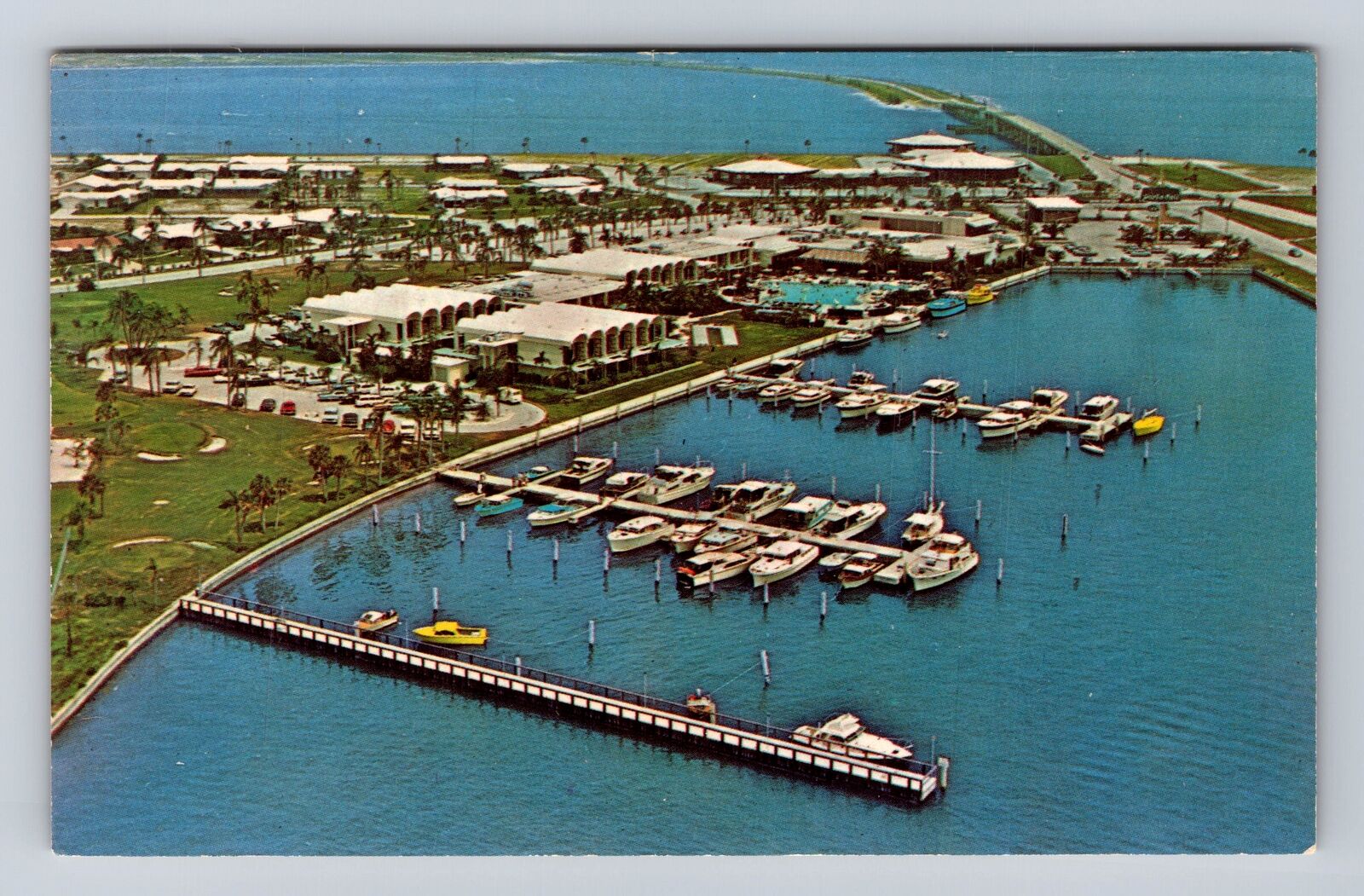 Tierra Verde FL-Florida, Aerial View Port O Call, Advertising, Vintage Postcard