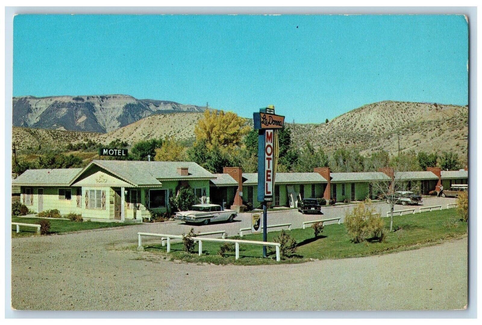 c1960's View Of La Donna Motel Cars Rifle Colorado CO Unposted Vintage Postcard