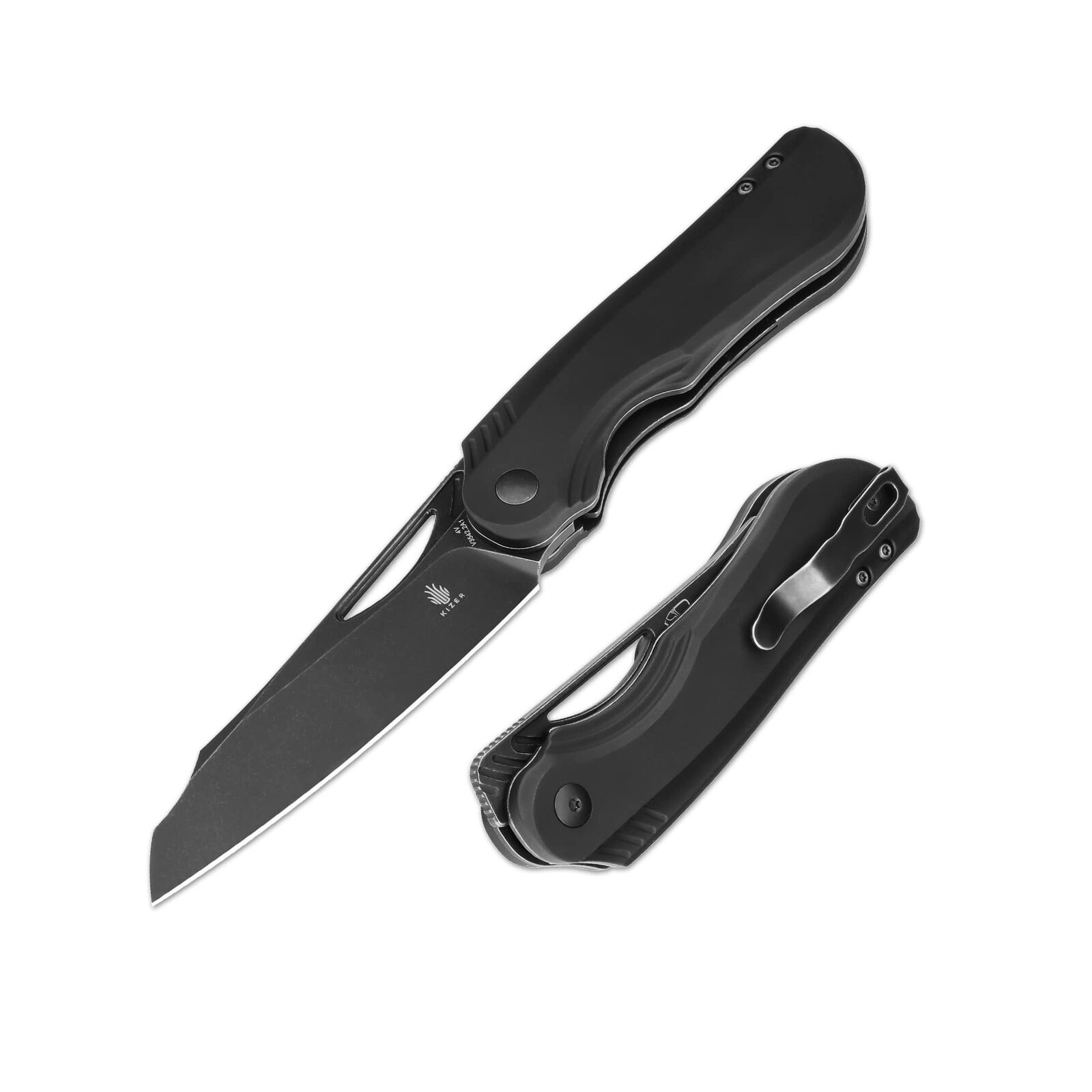 Kizer Kobold 2.0 EDC Pocket Knife 3.66 Inches Black Stonewash 4V Steel Blade ...
