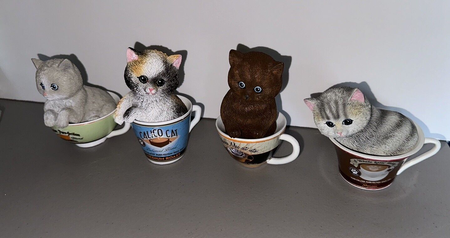 Hamilton Coffee Cats Lot Of 4 Figurines 4\