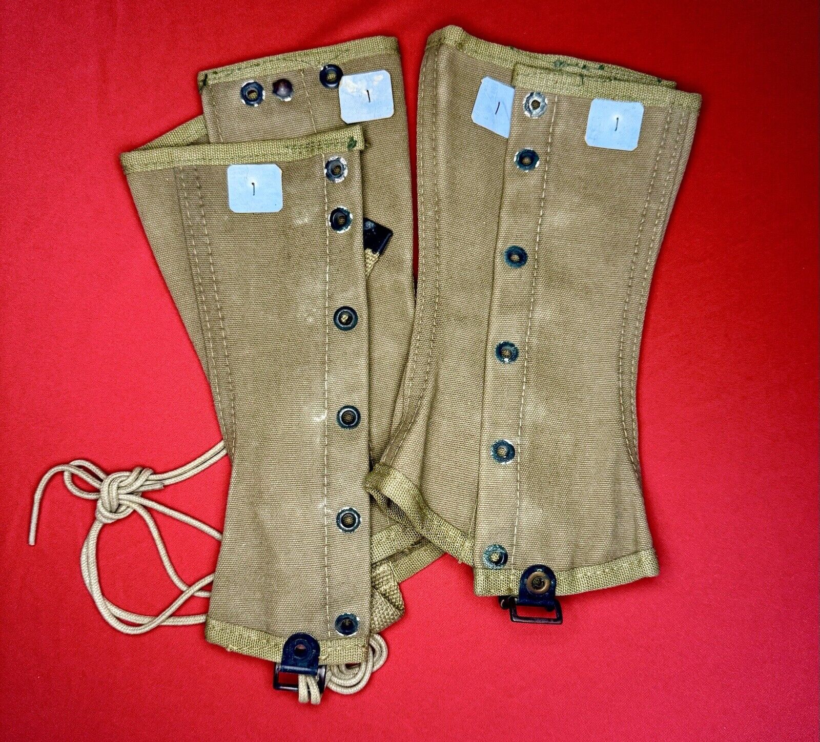 WW2 USMC BOOT LEGGINGS GAITERS WITH MANUFACTURE TAGS 1945