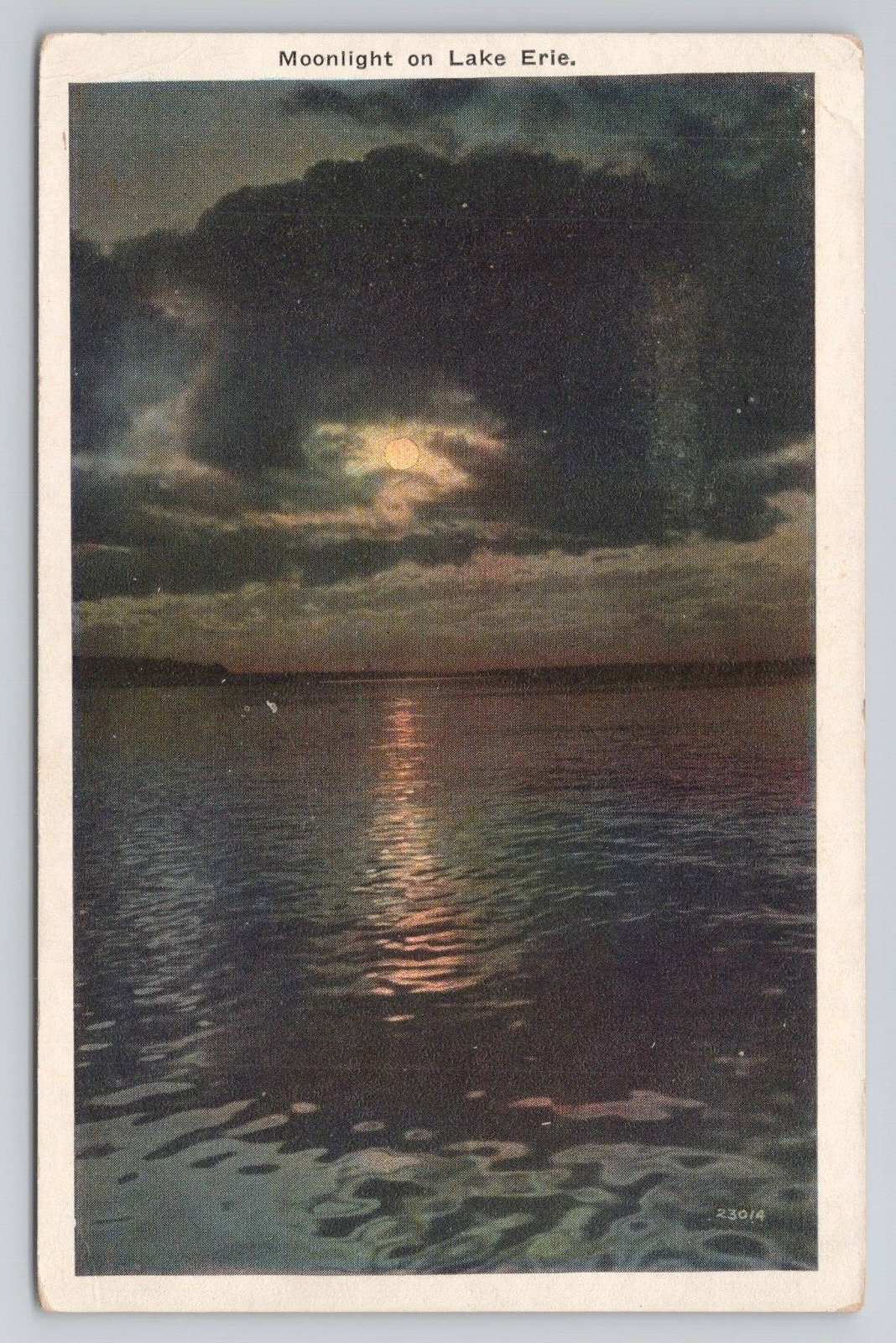 Postcard Moonlight On Lake Erie Pennsylvania c1920