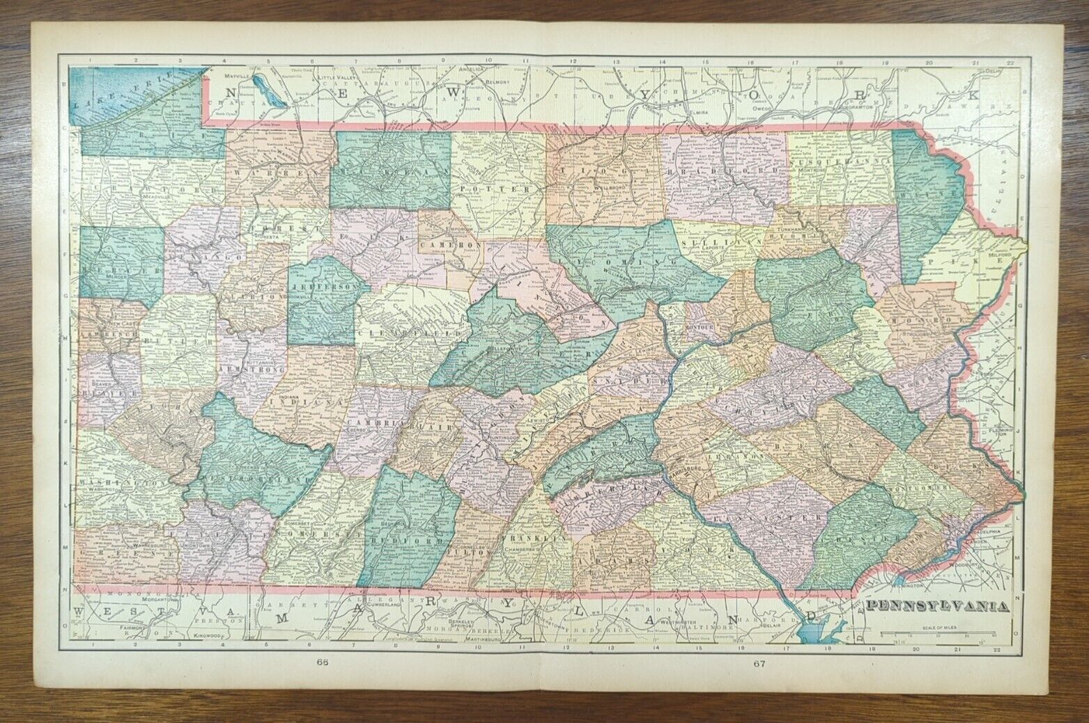 Vintage 1902 PENNSYLVANIA Map 22\