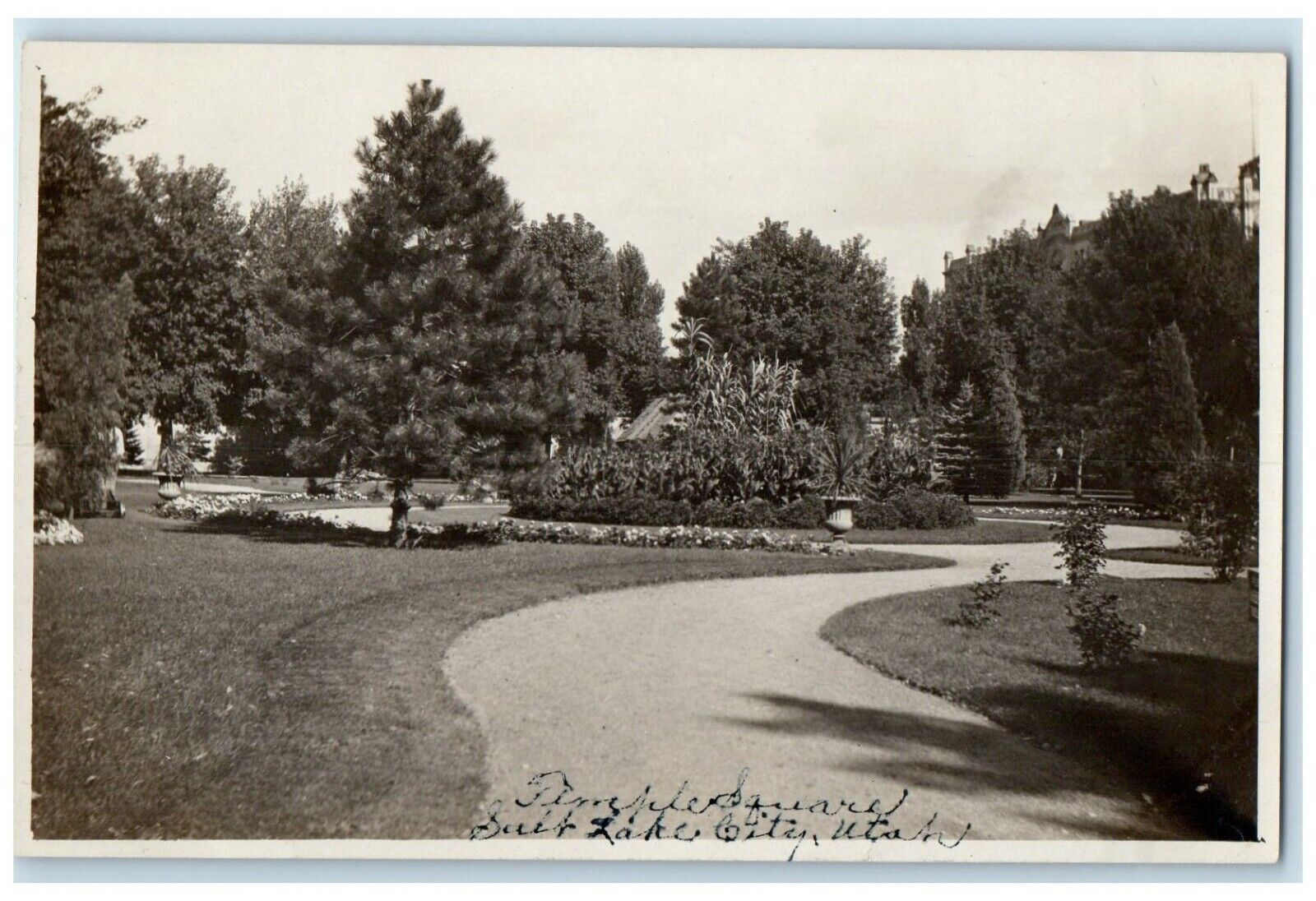 c1910's View Of Temple Square Grounds Salt Lake City Utah UT RPPC Photo Postcard