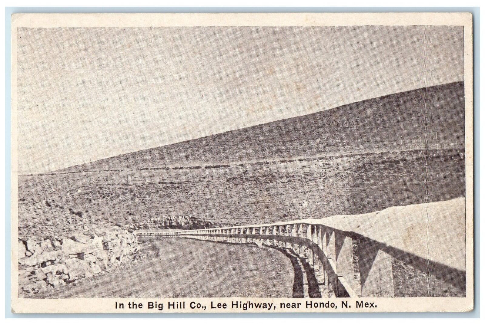 c1920's In The Big Hill Co. Lee Highway Dirt Road Hondo New Mexico NM Postcard
