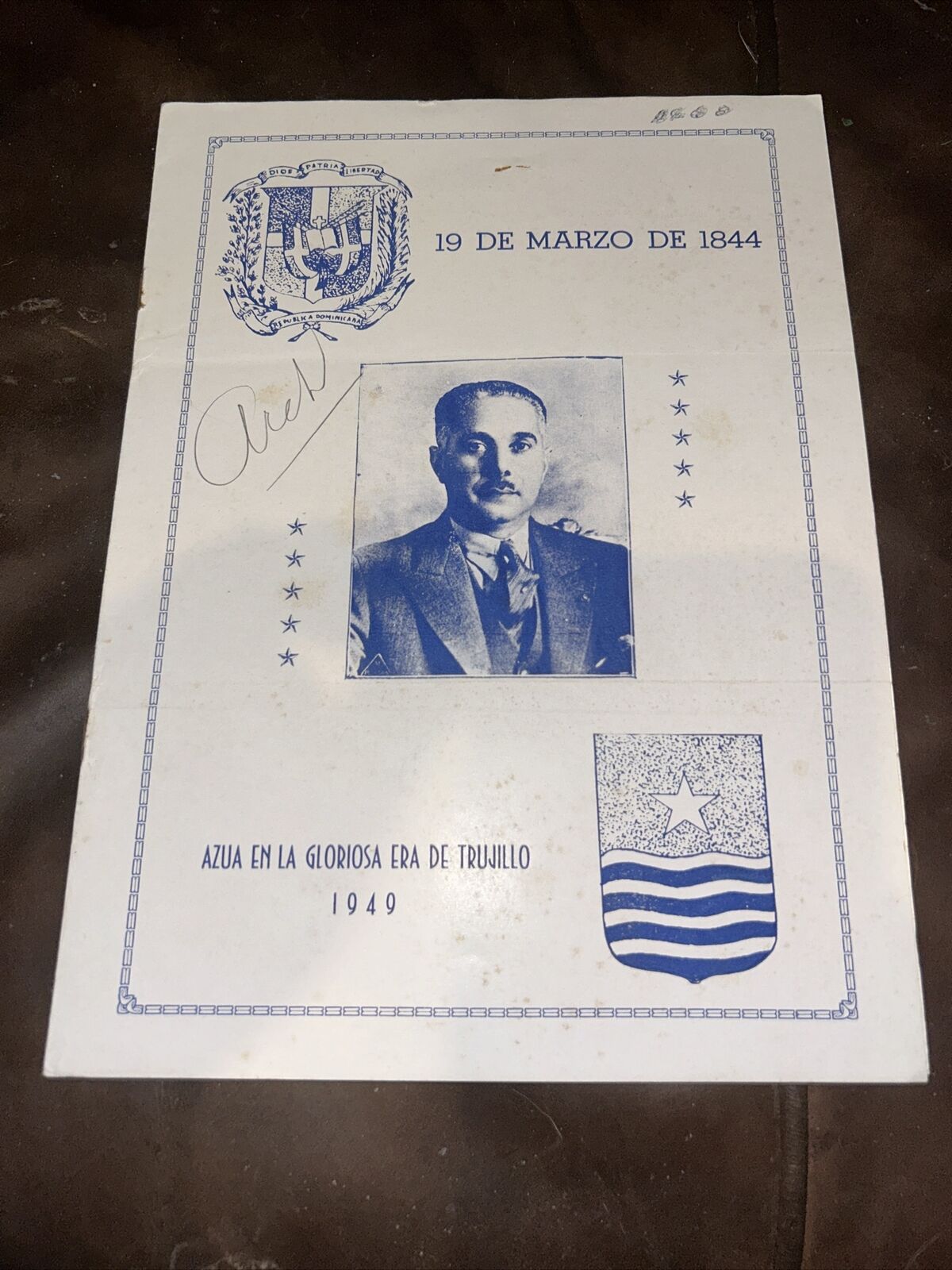 Dominican Republic President Rafael Trujillo Personal  Invitation Azua 1949