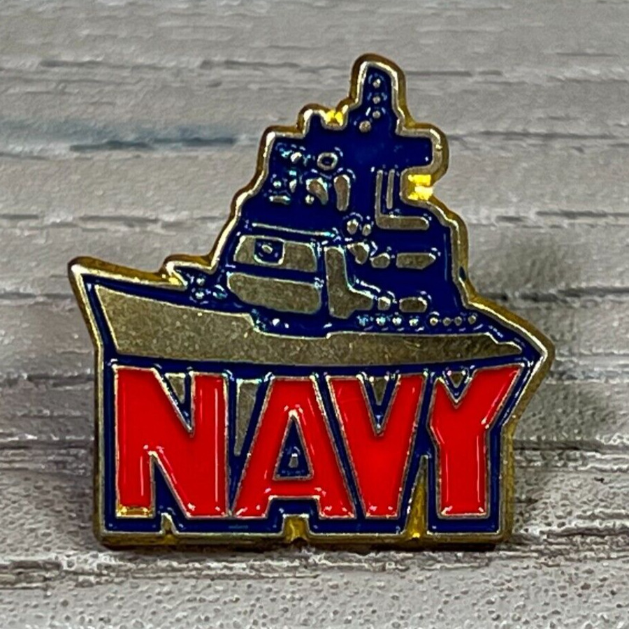 Vintage Navy Gold Tone Ship Lapel Pin United States Navy Destroyer Pin Naval