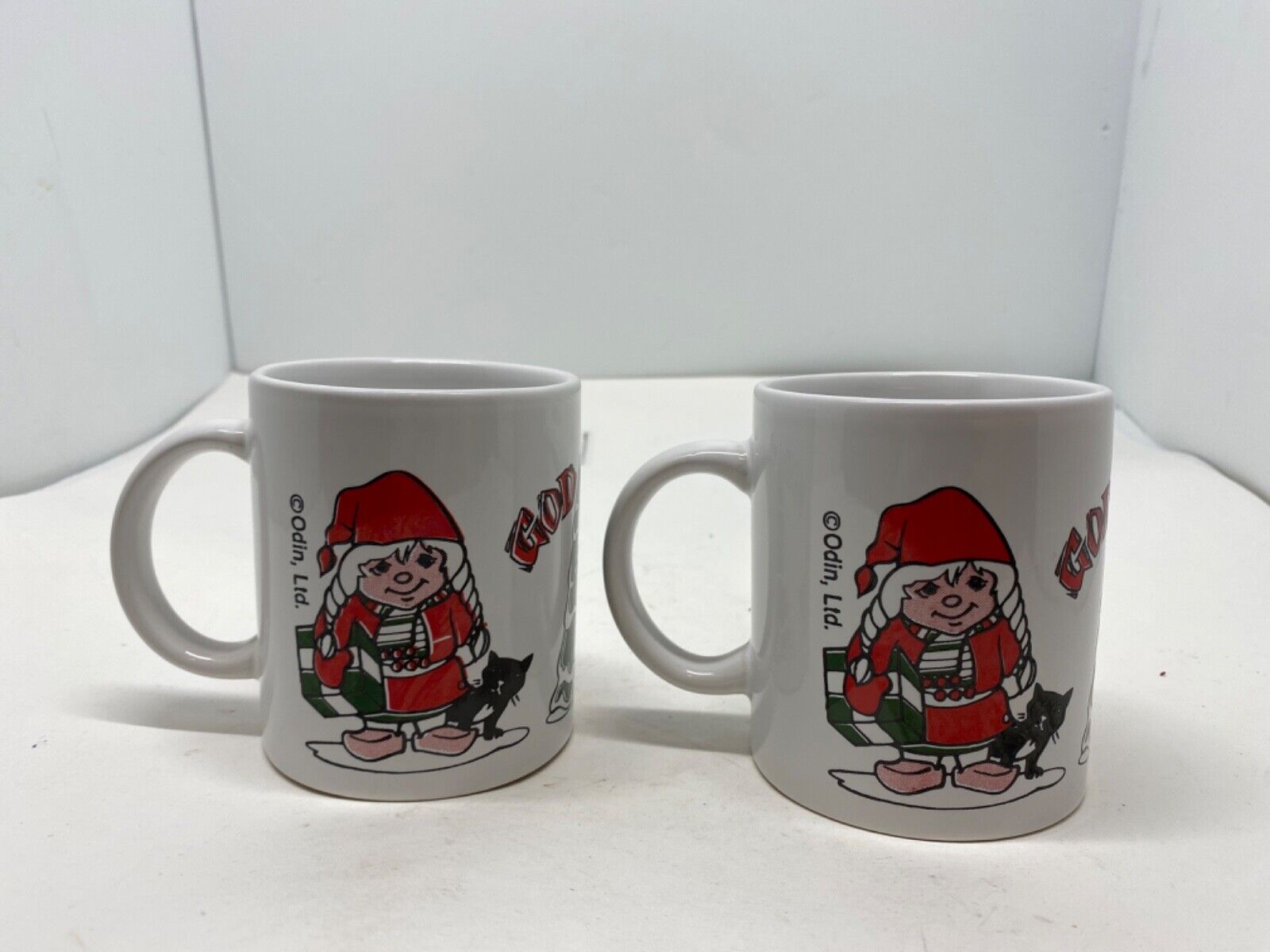 set of 2 God Jul Tomte Mug- Swedish Christmas Mug