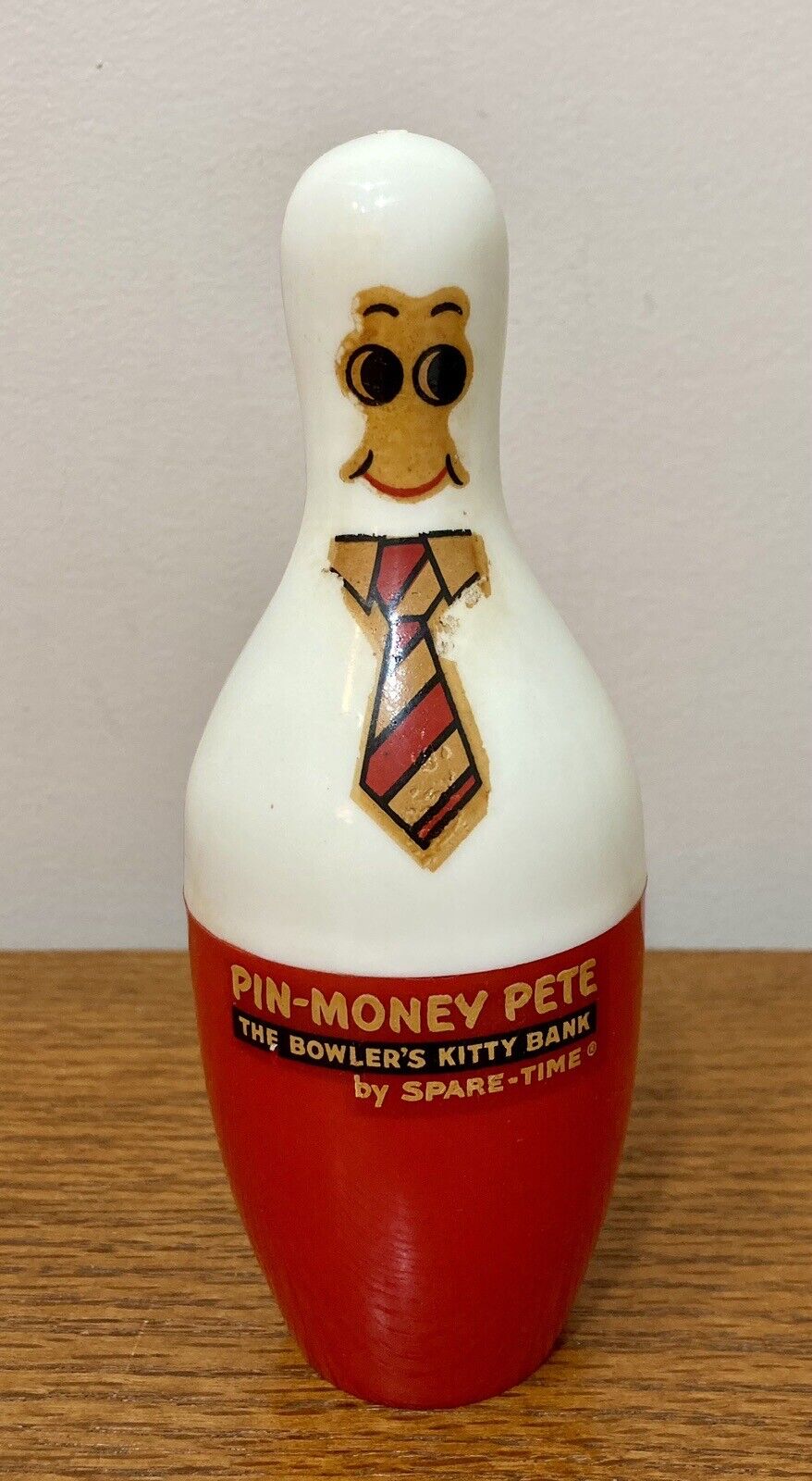 VTG 1960\'S Plastic Bowling Bank Pin Money Pete MCM Anthropomorphic BOWLING PIN