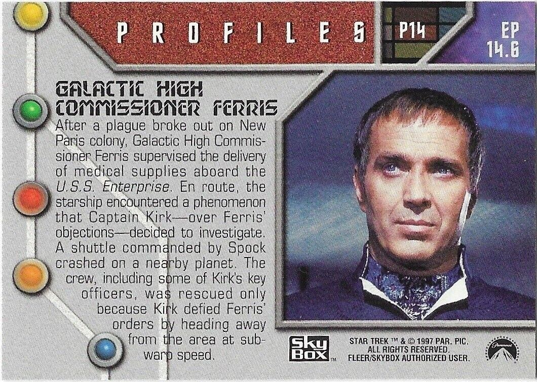 U-Pick - Star Trek TOS The Original Series Season 1 - Profiles Insert Cards