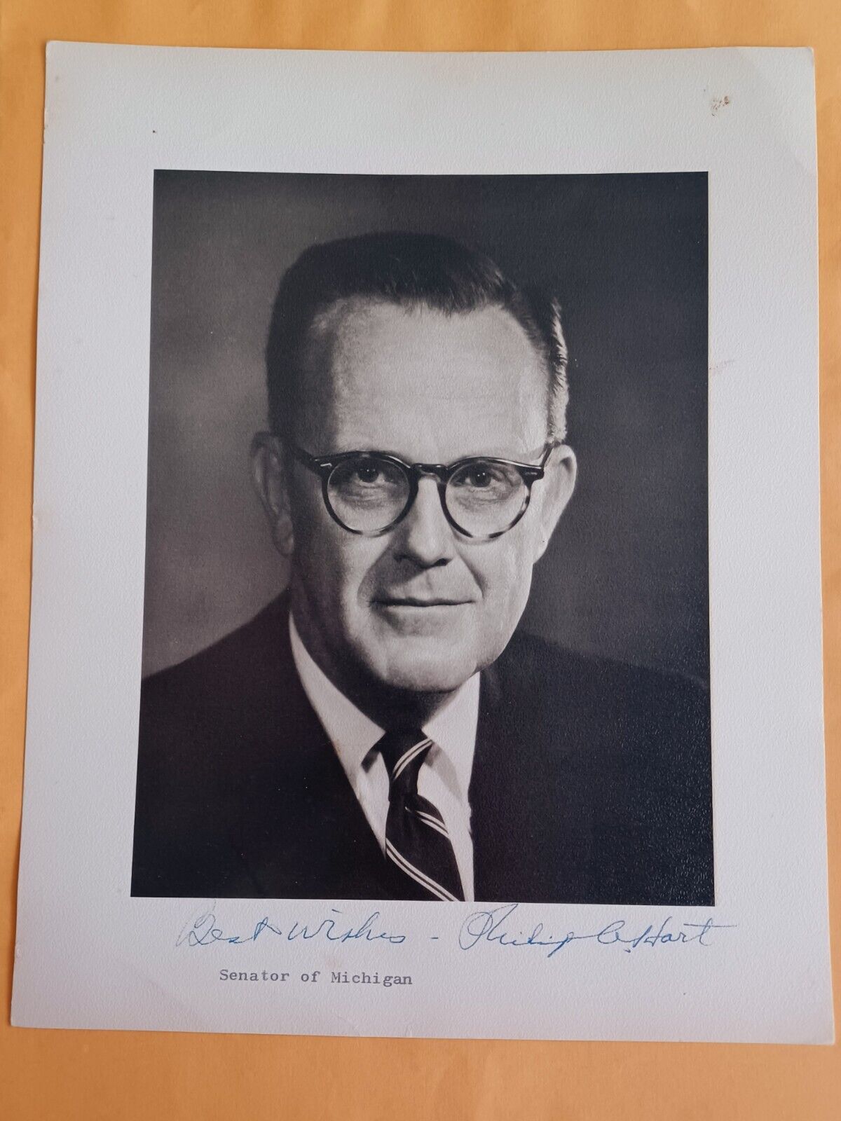 Philip Hart (d. 1976) Signed 8x10 Photo - Michigan Senator