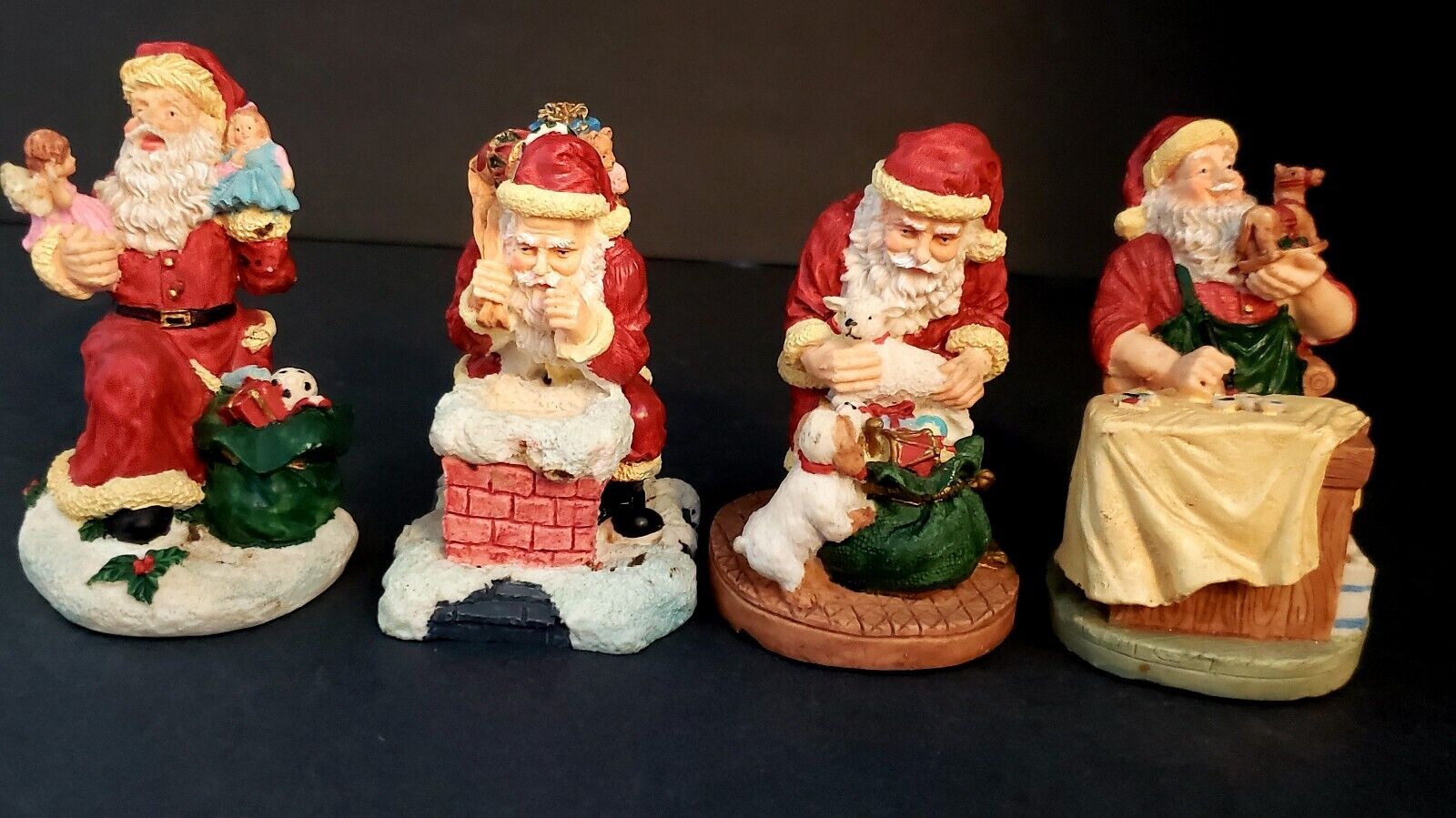 Vintage Brinns Santa Christmas Ornaments Lot Of 4