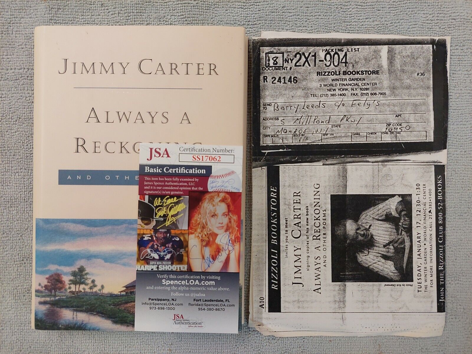 Always A Reckoning   Jimmy Carter 1995 Hardcover   SIGNED WITH  C.O.A     (F266)