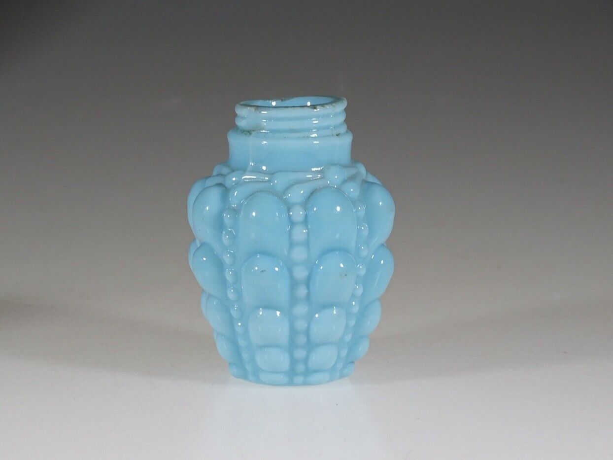 EAPG Consolidated Blue Milk Glass Guttate Salt Shaker c.1896