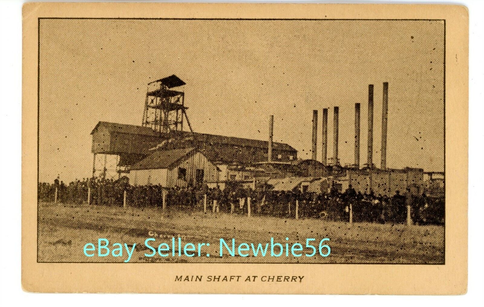 Cherry IL - MAIN MINE SHAFT BEFORE DISASTER - Postcard Illinois