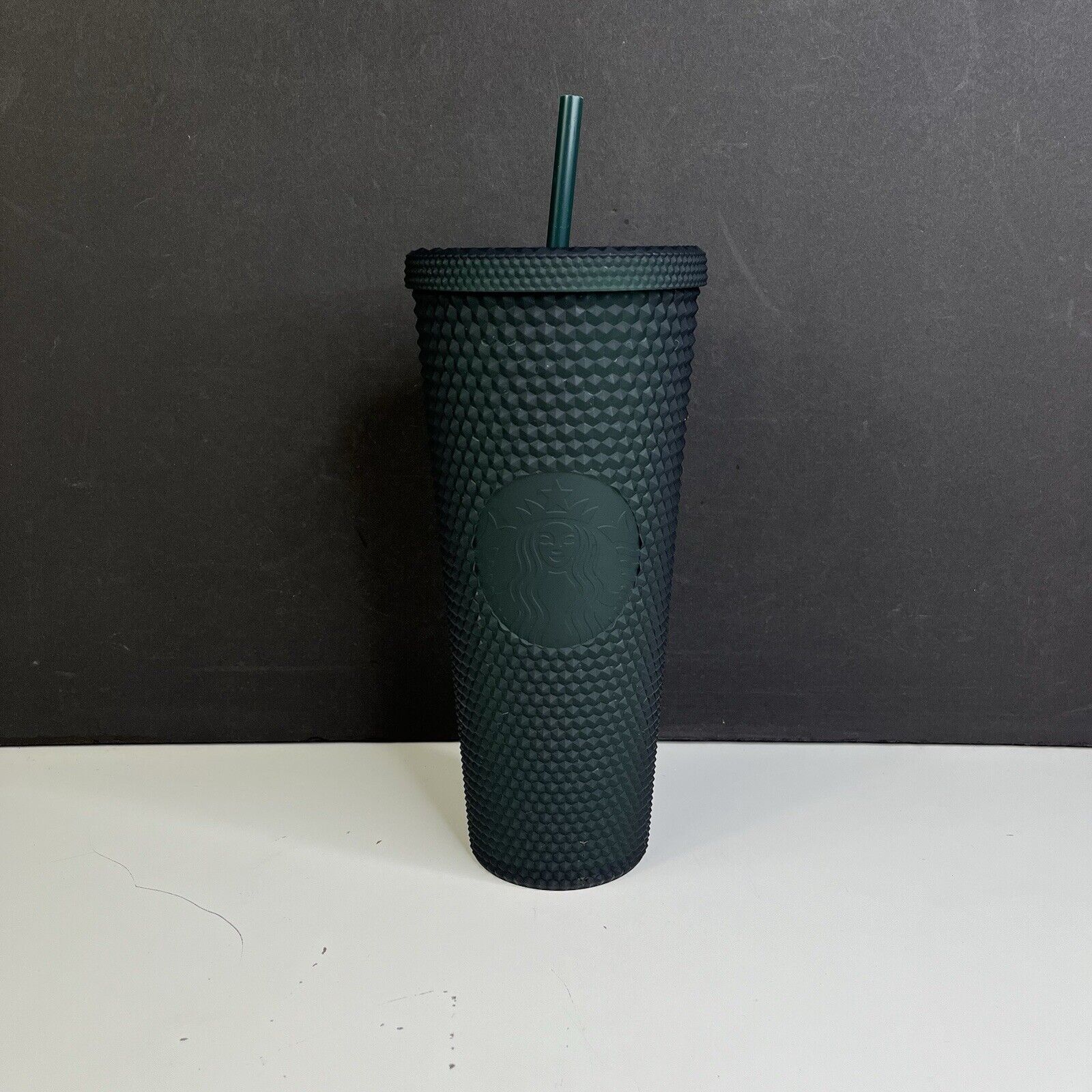 Starbucks Matte Dark Green Studded Spiked  Venti Tumbler Cold Cup Grid