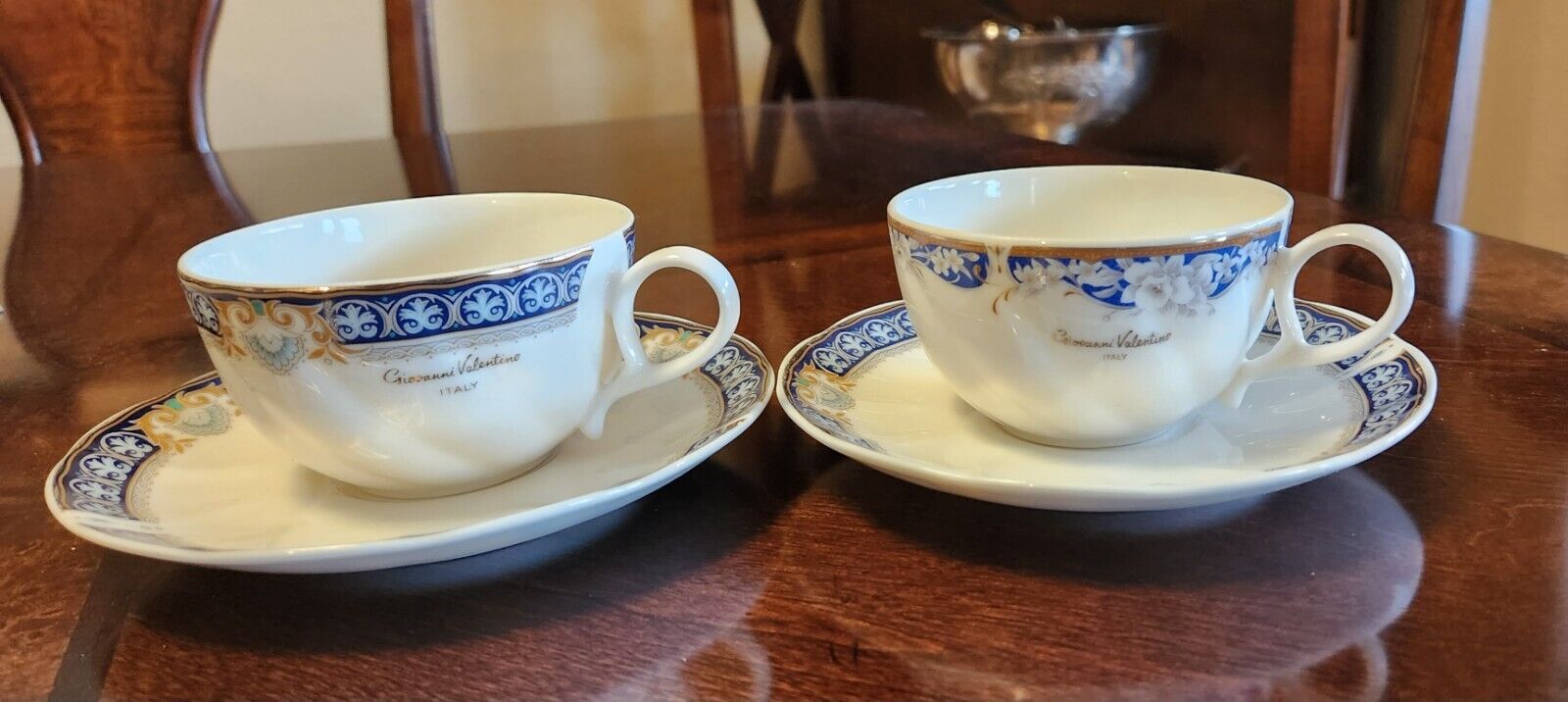 Vintage Giovanni Valentino Teacup and Saucer Set of 2.