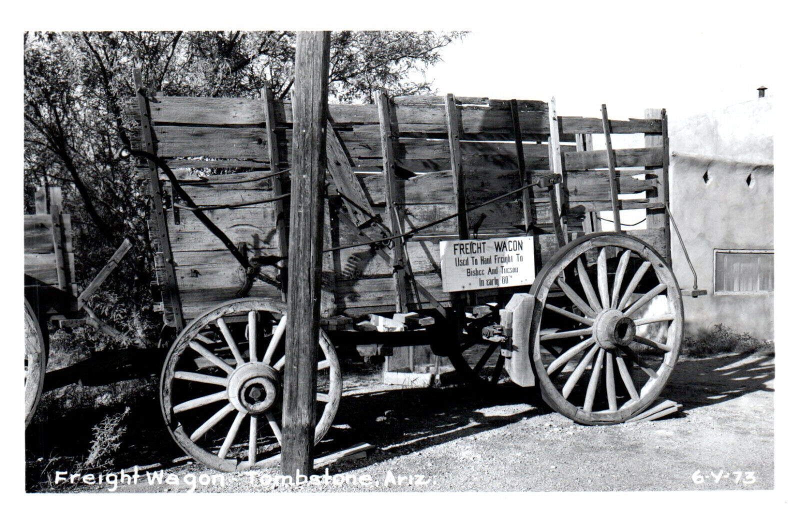 Postcard RPPC Freight Wagon Tombstone Arizona Used In 1880's To Bisbee & Tucson