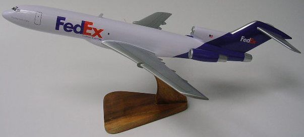 Boeing B-727 FedEx Cargo B727 Airplane Desktop Kiln Dried Wood Model Regular New