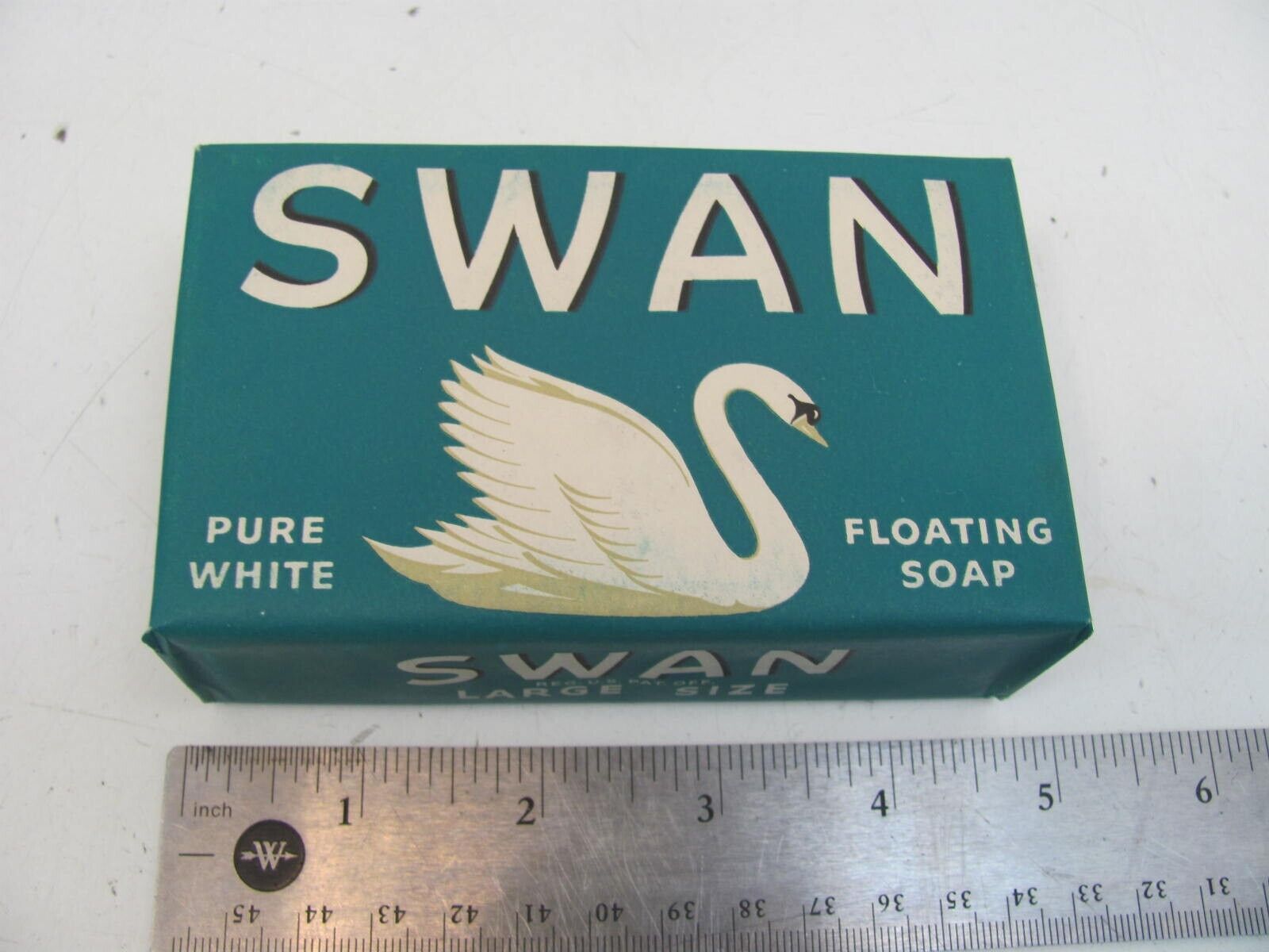 Vintage 1940s Swan Pure White Floating Soap Large Size Advertising Sealed