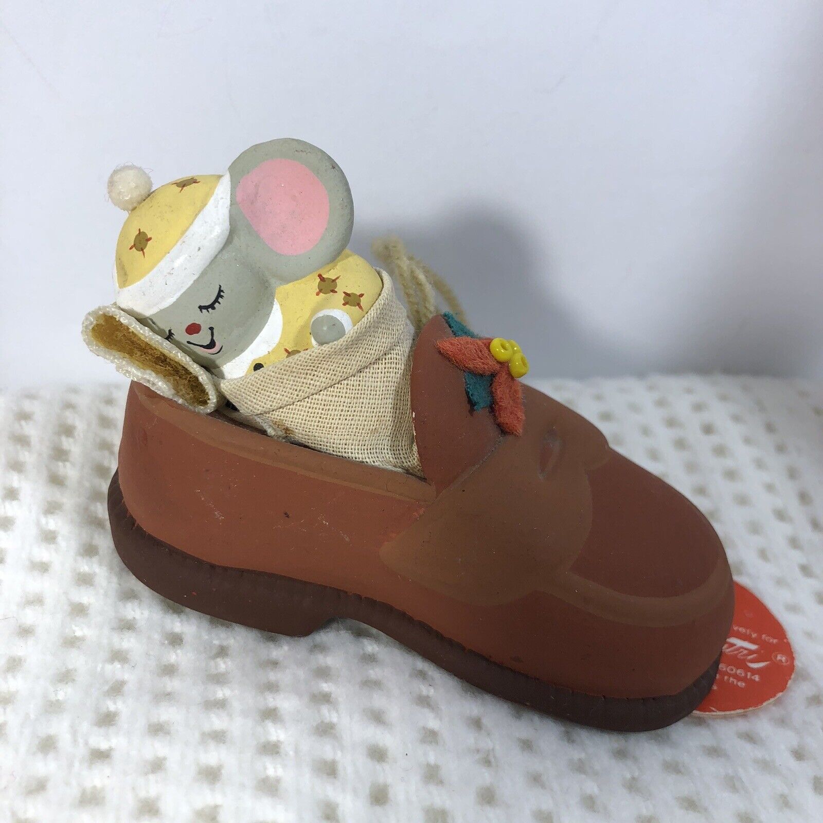 Vintage Silvestri Mouse Christmas Ornament Unusual Mouse In A Penny Loafer Shoe