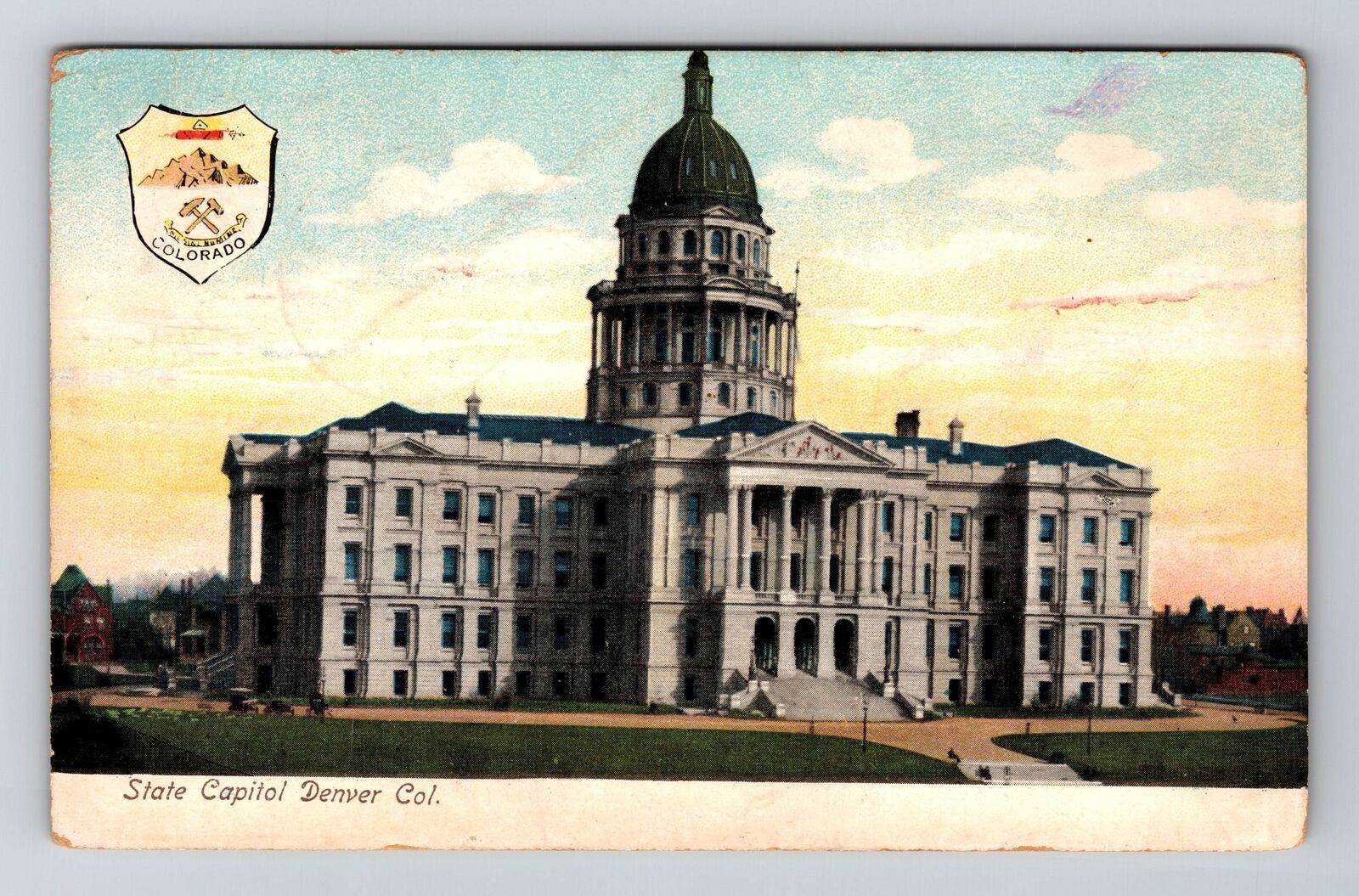Denver CO-Colorado, State Capitol Vintage Souvenir Postcard