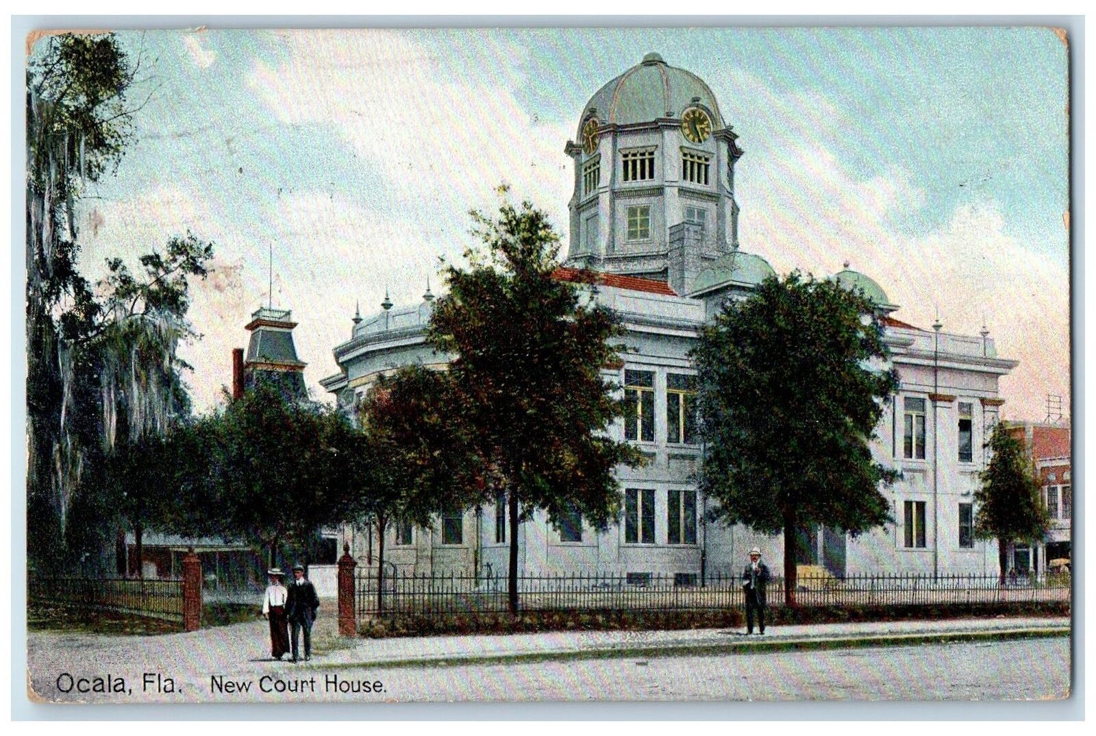 1911 New Court House Exterior Roadside Ocala Florida FL Posted Vintage Postcard