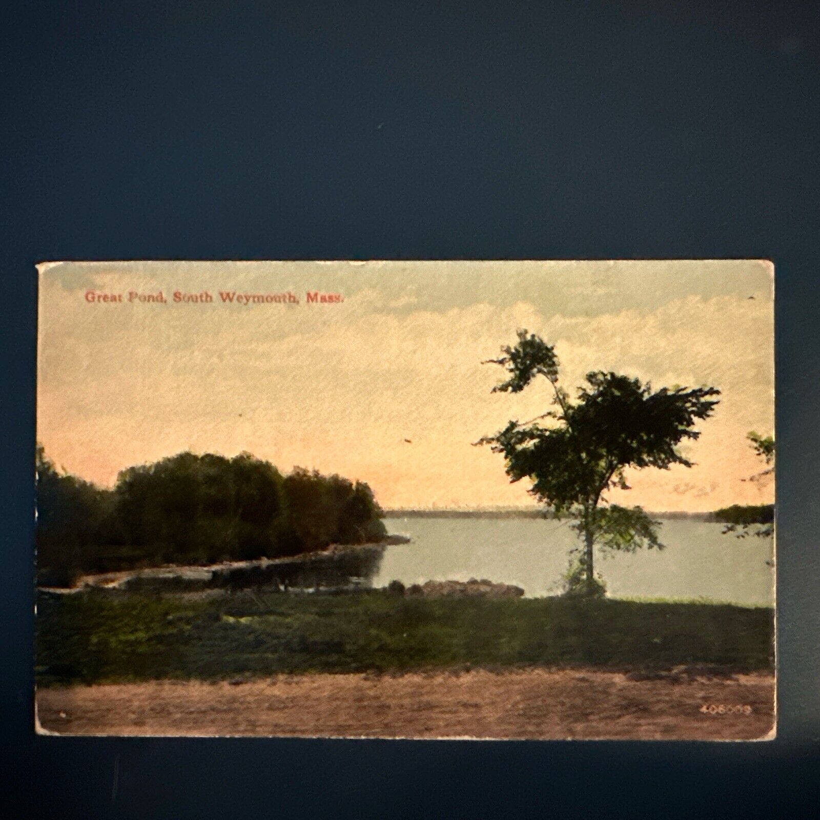 Great Pond, South Weymouth Massachusetts vintage 1912 postcard