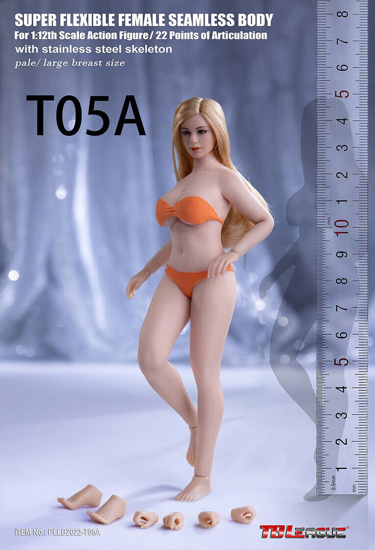 TBLeague T05A Female Seamless Large Breast Pale Body with Head 1/12 FIGURE