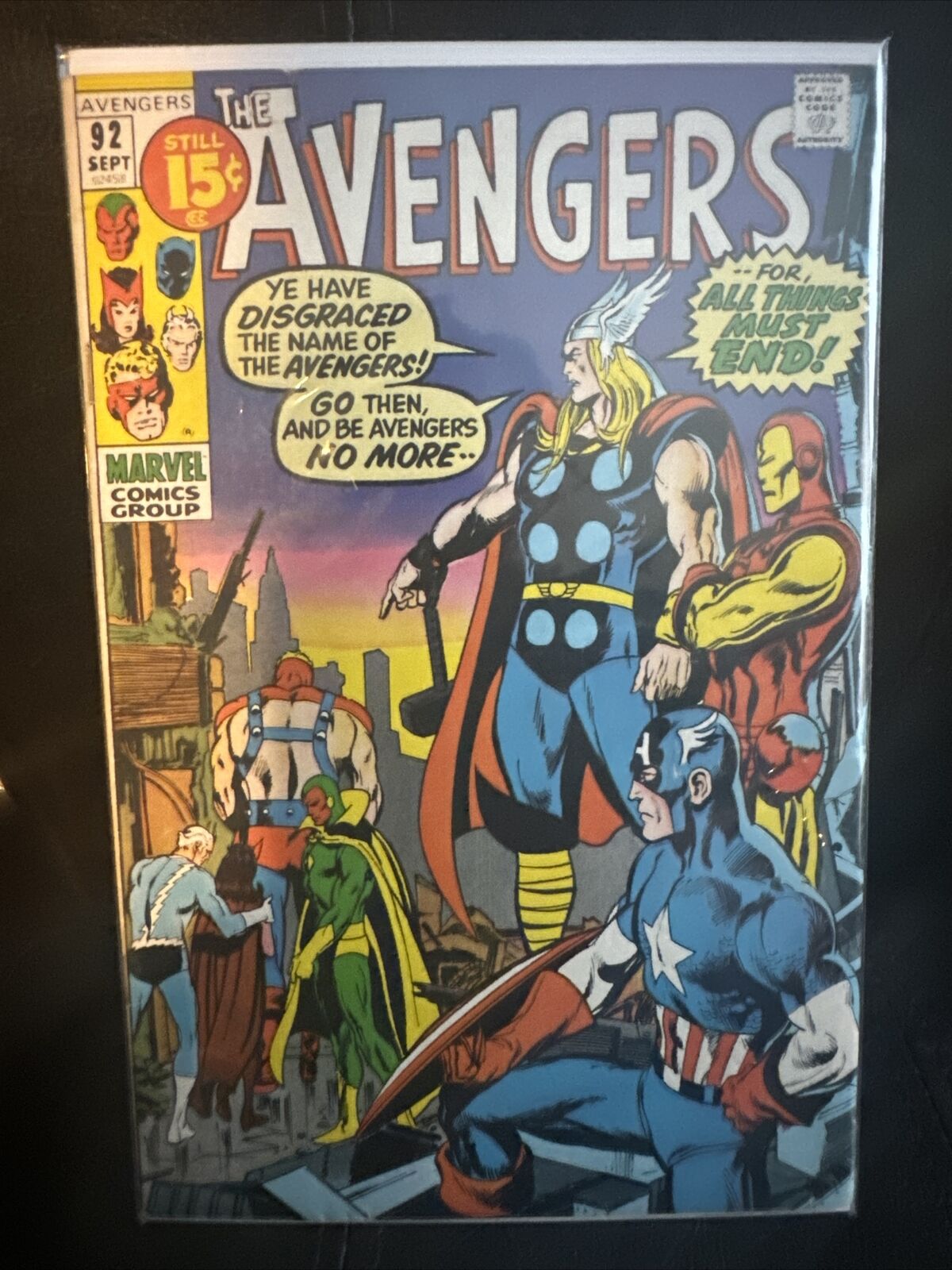 Avengers #92 VF- 7.5 (1971 Marvel) Neal Adans Cover Kree-Skrull War Pt 4