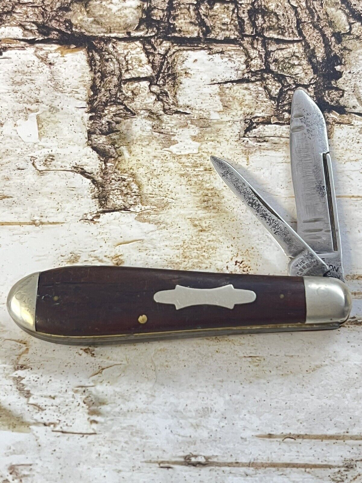 The Robeson Cutlery Co 1896-1922 Ebony Wood Long Pull Teardrop Jack Knife