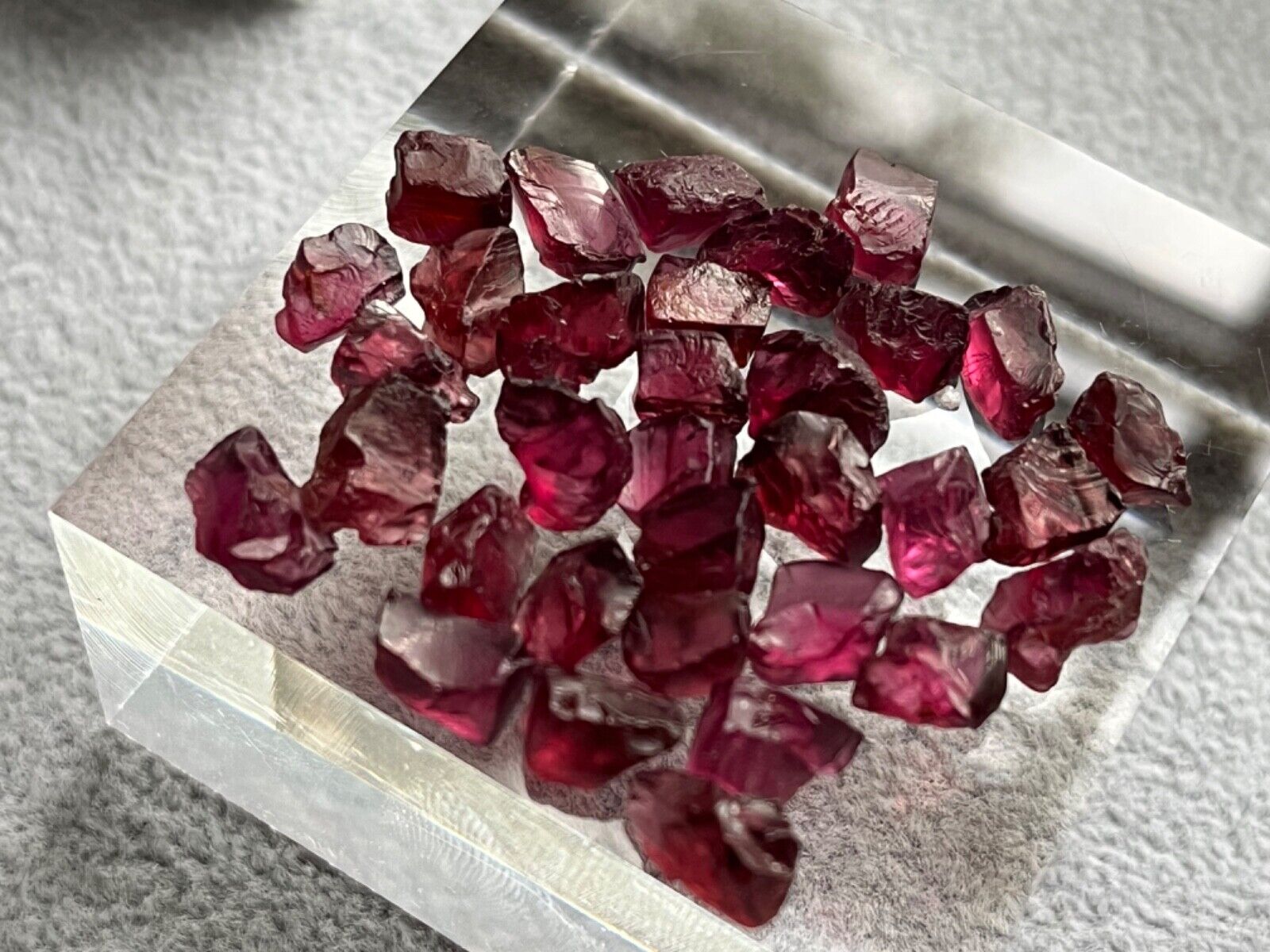 Purple Rhodolite Garnet. Natural  58.75 ctw  33 gems Vibrant Red  Rare High C