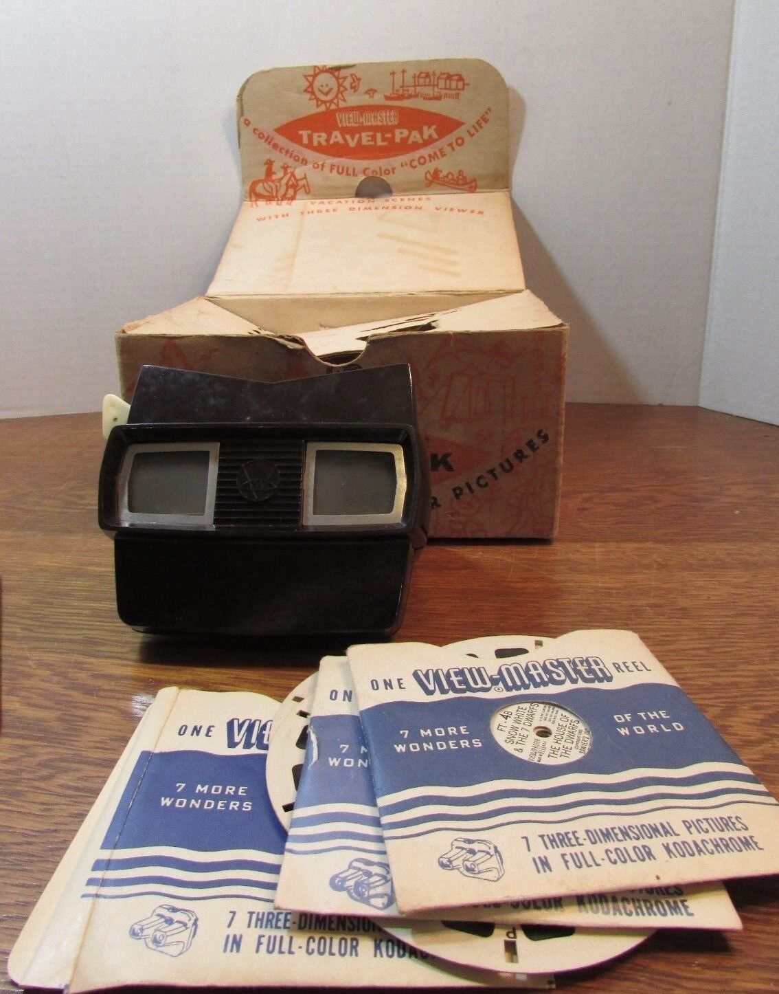 Vintage sawyers  Viewmaster Travel-pac w/shipping box/10 disney reels 
