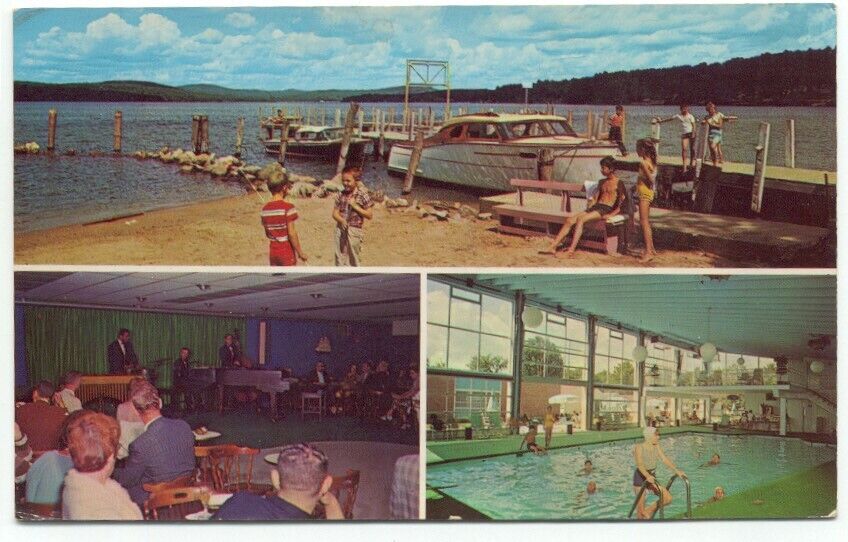 Laconia NH Margate 4-Season Lakefront Resort Postcard New Hampshire
