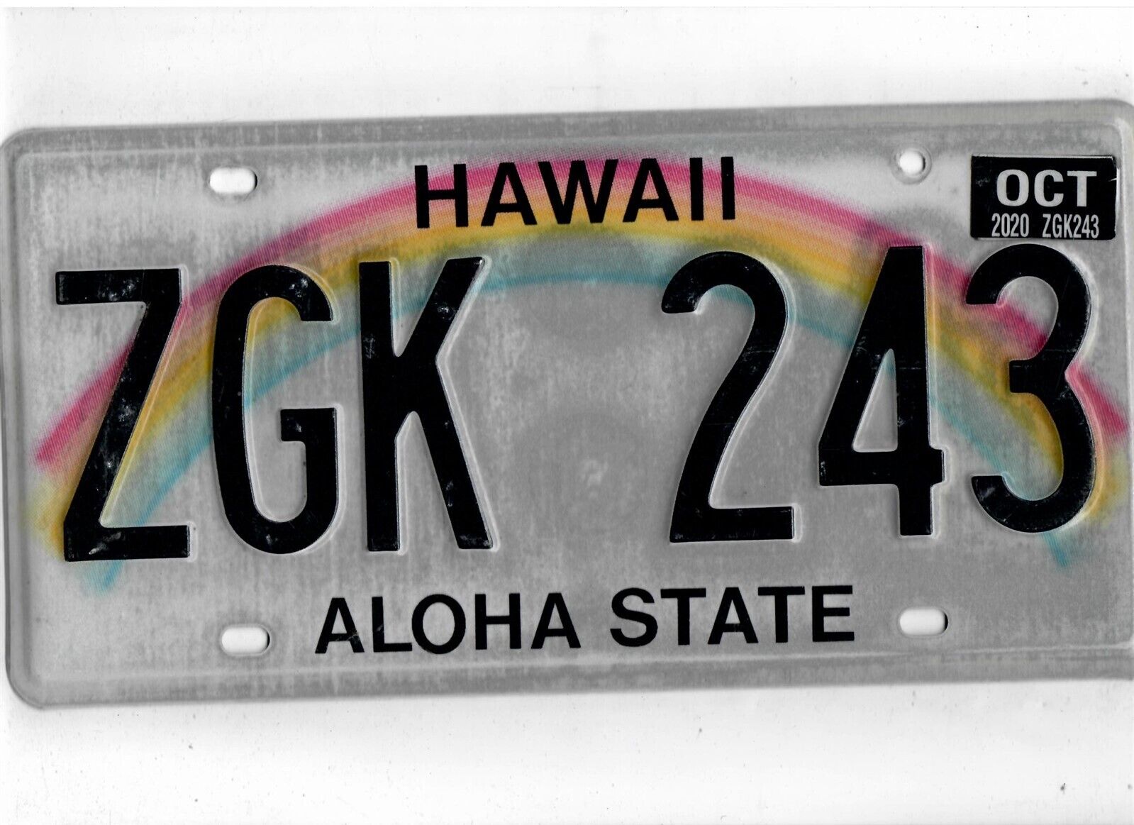 HAWAII passenger 2020 license plate \