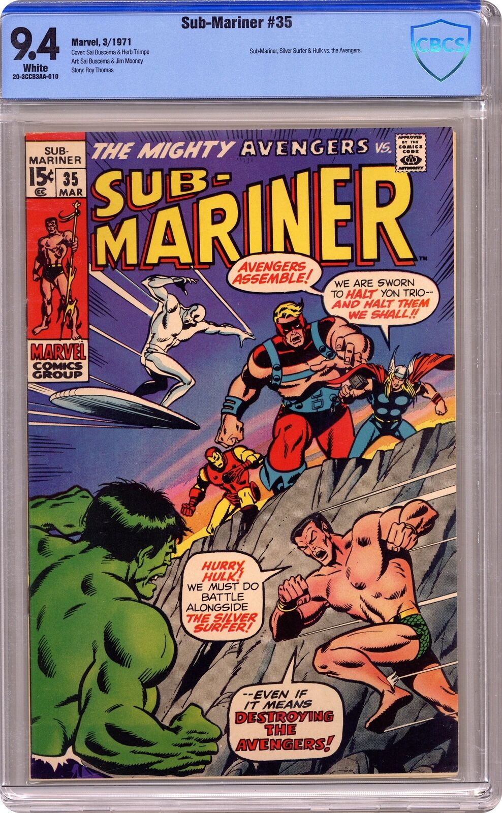 Sub-Mariner #35 CBCS 9.4 1971 20-3CCB3AA-010 Prelude to first Defenders story