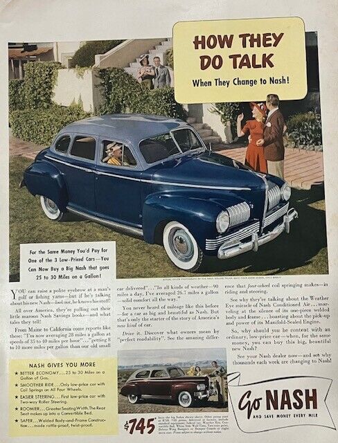 1941 Original Vintage Nash Car Automobile Auto Coupe AD Advertisement