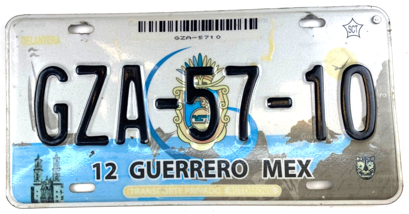 Vintage 2006-2008 Guerrero Mexico Auto License Plate Garage Wall Decor Collector