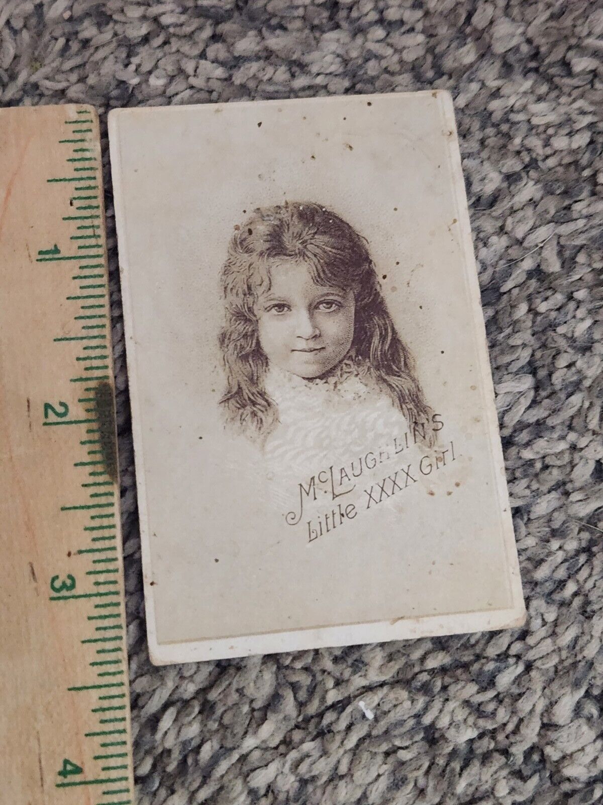 McLaughlin\'s Coffee Antique Victorian Trade Card Advertising Little Girl