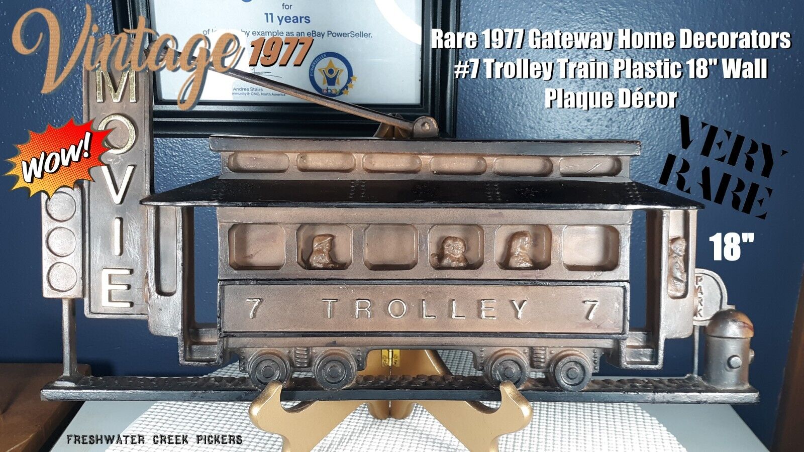 Rare 1977 Gateway Home Decorators #7 Trolley Train Plastic 18\