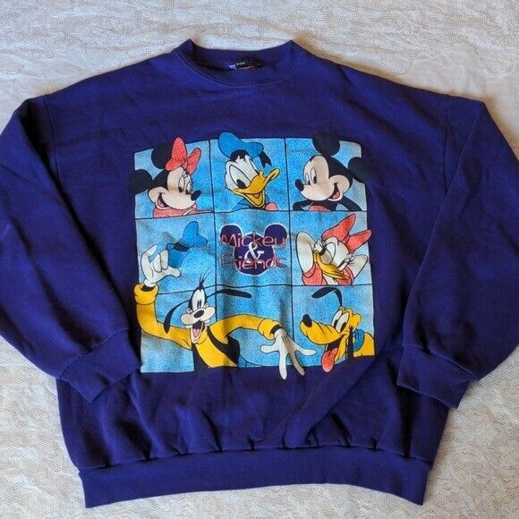 Mickey Unlimited Vintage 80s Mickey & Friends Purple Crewneck Sweatshirt Size XL
