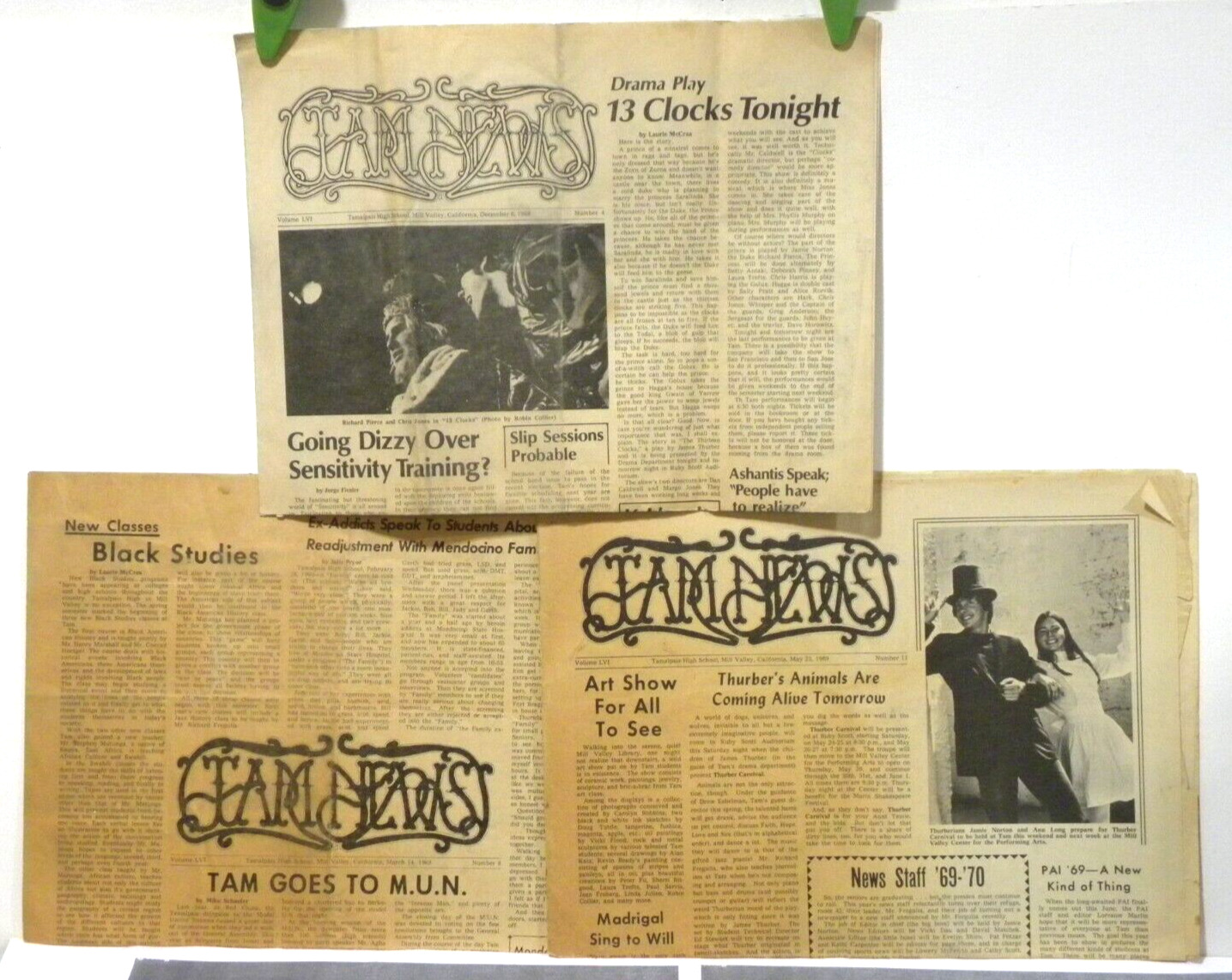 3 VTG Tam News Tamalpais High School Newspapers 1968-69 Mill Valley, California