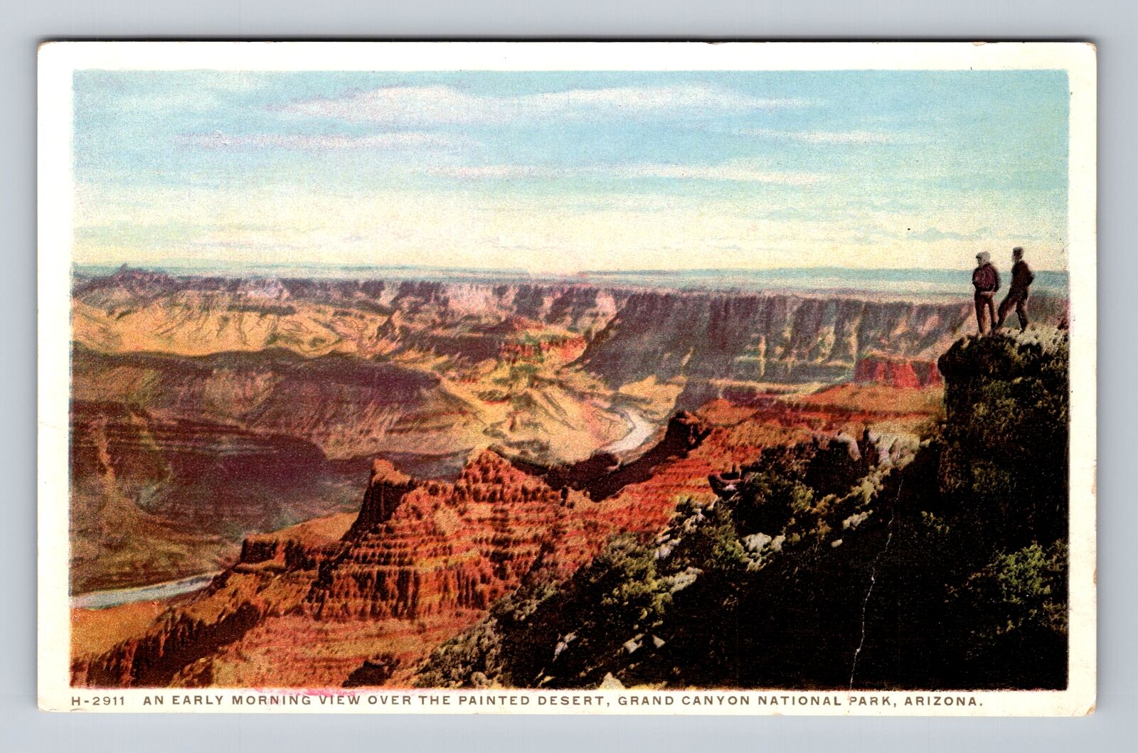 Grand Canyon National Park, Painted Desert, Series #H2911, Vintage Postcard