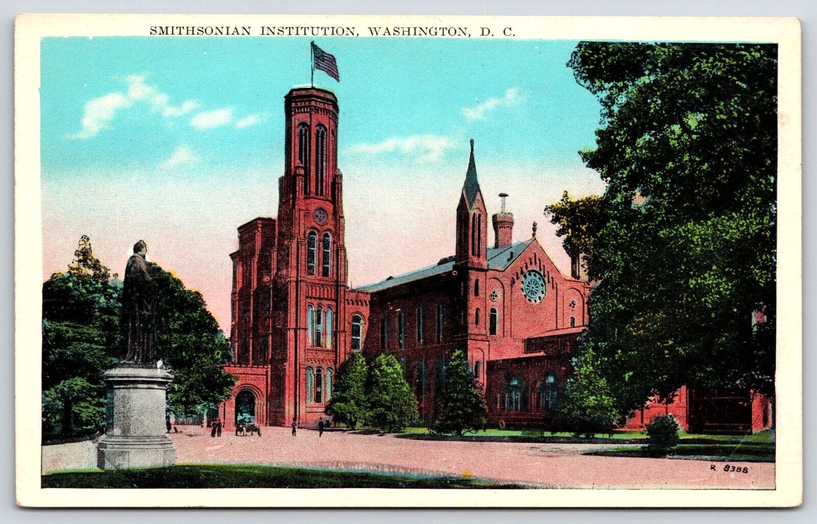 Washington, D.C., Smithsonian Institution, Statue, Antique, Vintage Post Card