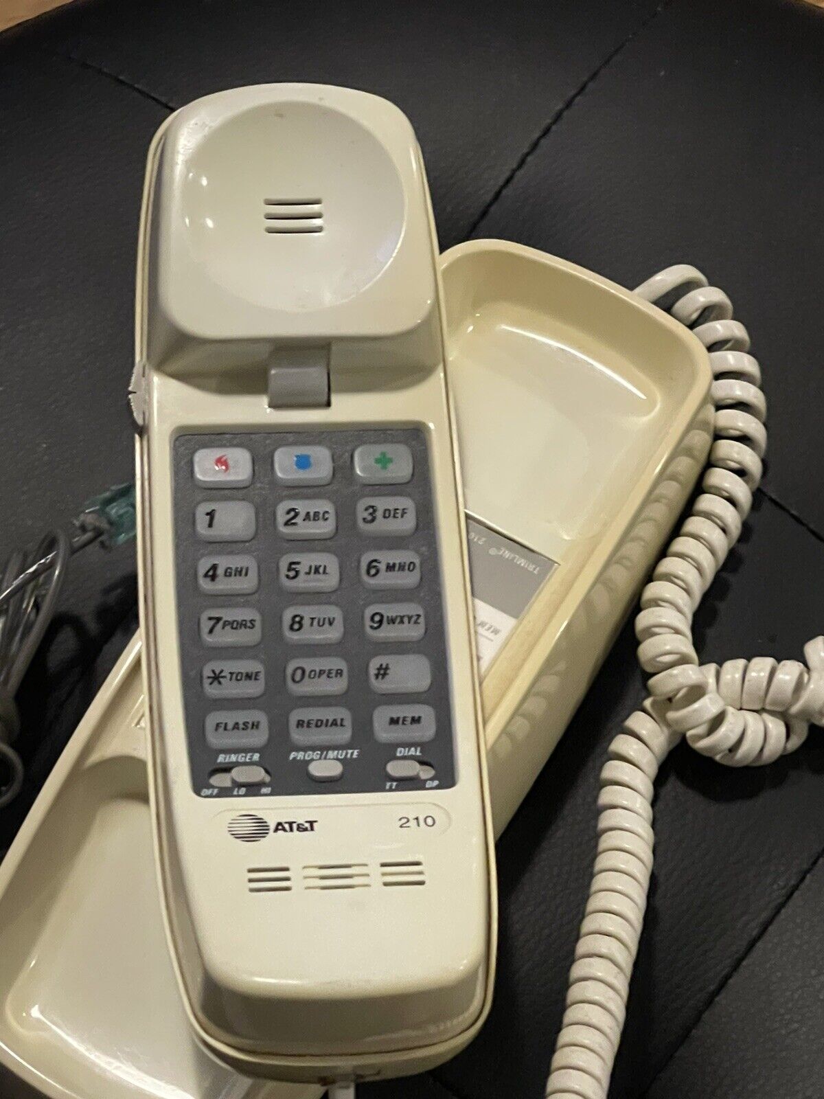 Vintage AT&T Trimline 210 Desk Wall Touch Tone Push Button Phone Landline Beige