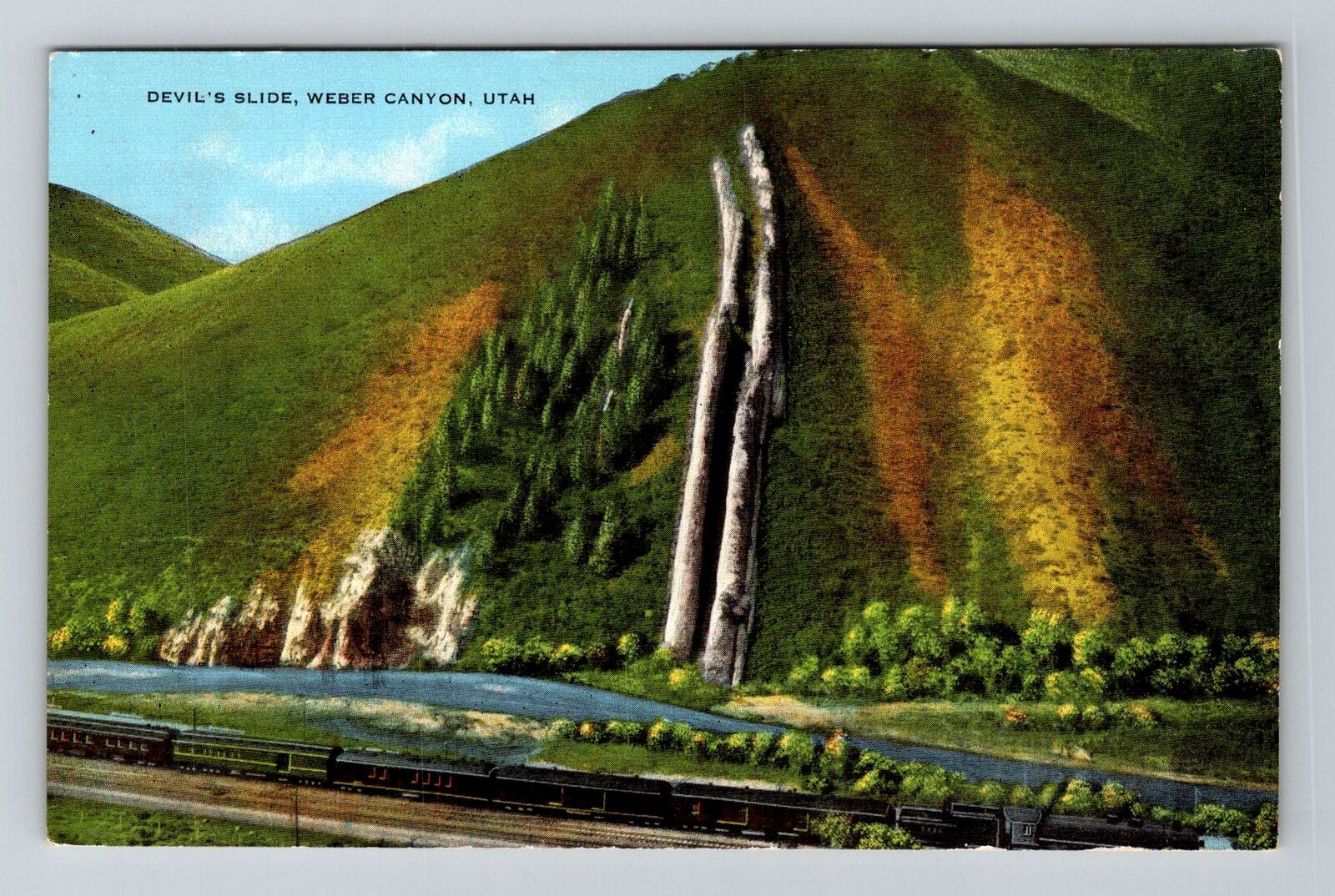Morgan UT-Utah, Devil\'s Slide, Weber Canyon Vintage Souvenir Postcard