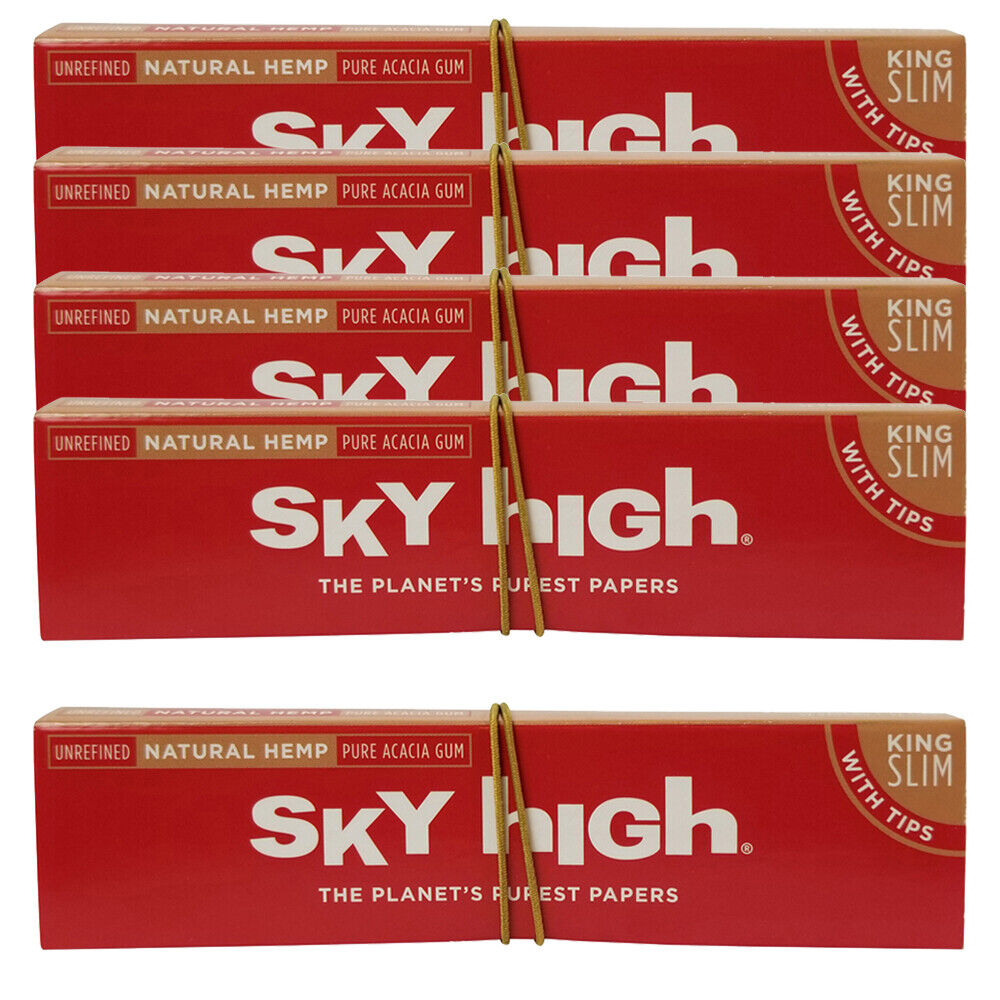 SKY HIGH King Sized Natural Rolling Papers With Filter Tips - 160 Total
