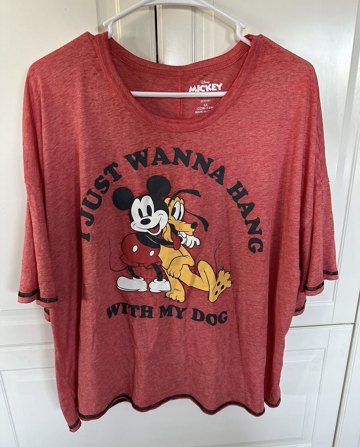 Disney Mickey Mouse I Just Wanna Hang With My Dog Size 3X (22W-24W)